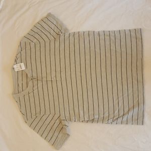 J.Crew Men's Gray Striped T-shirt. Medium
